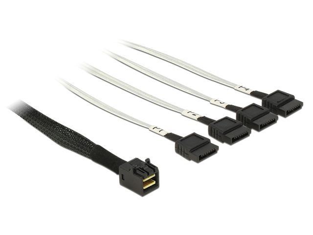 DeLOCK Kabel mini SAS HD SFF-8643 x4 -> 4x SATA 7 pin 1m