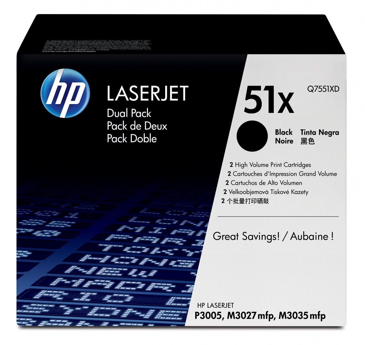 HP Toner LaserJet 3005 Serie 13.0k Q7551XD black