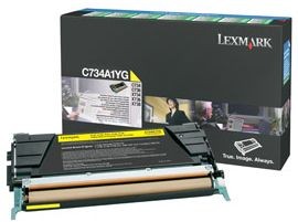 Lexmark C734A1YG Toner yellow zwrotny 6000 str. C734/C736/X734/X736/X738
