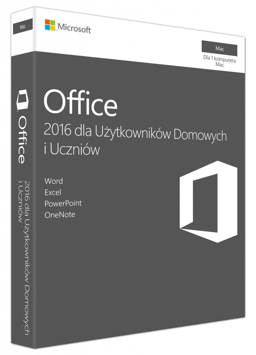 Microsoft Oprogramowanie Office Mac Home Student 2016 Polish Euro