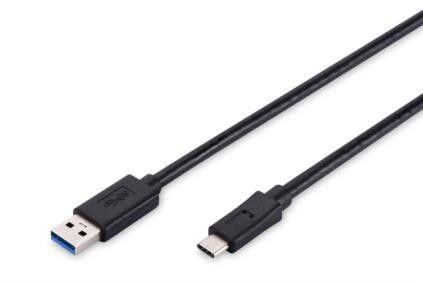 Assmann ASM AK-300136-018-S Kabel połączeniowy USB 2.0 HighSpeed Typ USB A/USB C M/M czarny 1,8m