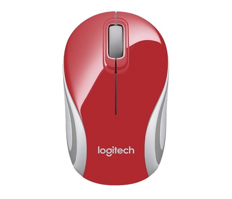 Logitech Mysz bezprzewodowa M187 optyczna biało-czerwona