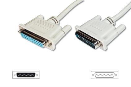 Assmann Kabel przedłużający LPT Typ DSUB25/DSUB25 M/Ż 2m Szary