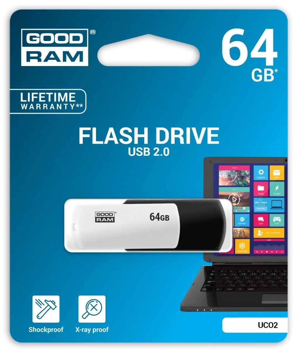 GoodRam Pendrive UCO2 64GB USB 2.0 Black-White