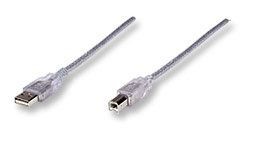 Manhattan 340458 Kabel USB 2.0 A-B M/M 3m srebrny