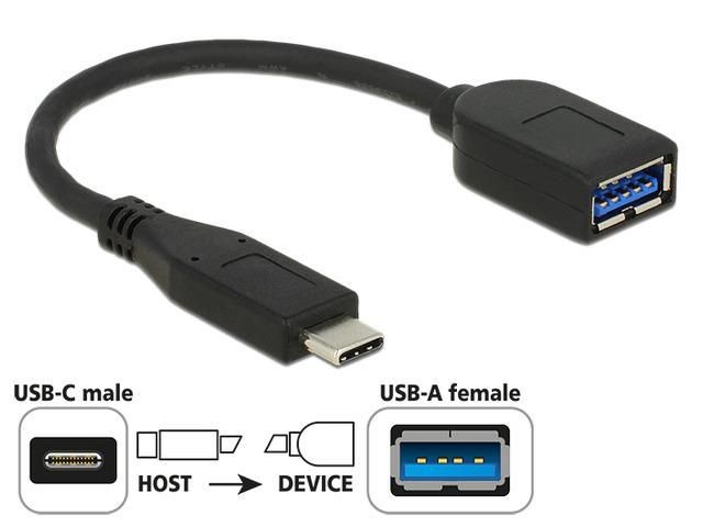 DeLOCK Adapter USB Type-C(M)->USB-A(F) 3.1 Gen2 10cm