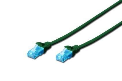 Digitus Patch cord U/UTP kat.5e PVC 0,25m Zielony