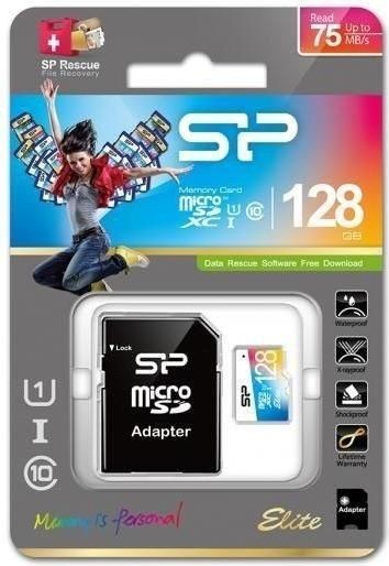 Silicon-Power Karta pamięci microSDHC Colorful 128GB U1 10MB/S + Adapter