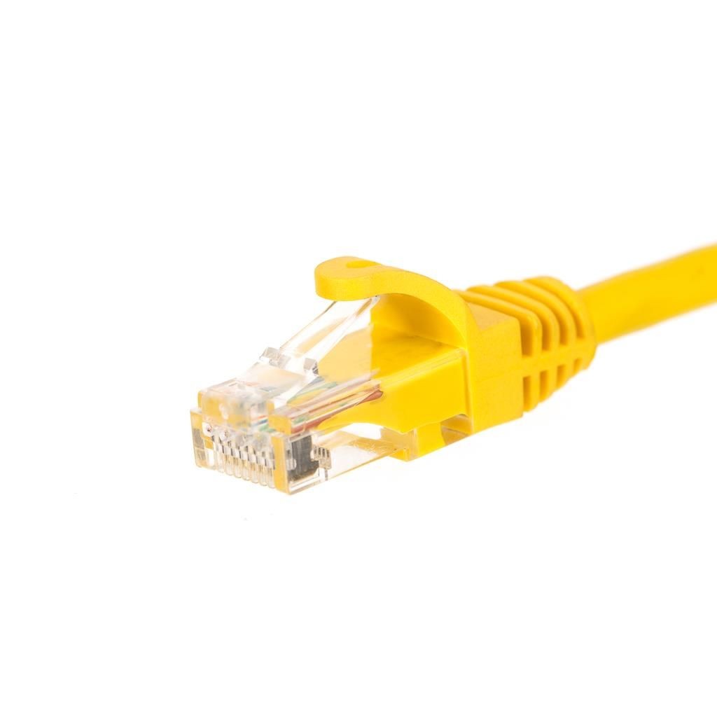 Netrack BZPAT05UY patchcord RJ45, osłonka zalewana, kat. 5e UTP, 0.5m żółty