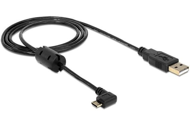 DeLOCK Kabel USB MICRO(M) kątowy 270' prawo->USB-A(M) 2.0 1M CZARNY FERRYT