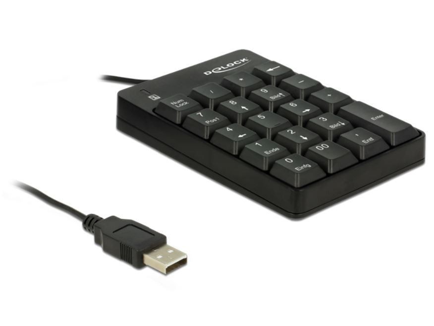 DeLOCK Klawiatura numeryczna USB 19 klawiszy czarna