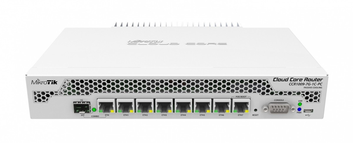 MikroTik Router xDSL 7G bE COMB CCR1009-7G-1C-PC