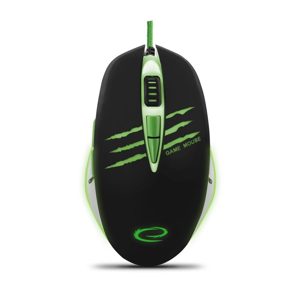 Esperanza Mysz przewodowa MX301 Rez optyczna Gaming 7D USB czarno-zielona