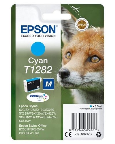 Epson C13T12824012 Tusz T1282 cyan Stylus S22/SX125/SX425W/BX305F