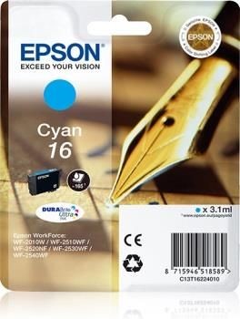 Epson C13T16224012 Tusz T1622 cyan DURABrite 3,1 ml WF-2010/25x0
