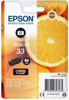 Epson C13T33414012 Tusz Singlepack Photo Black 33 Claria Premium Ink