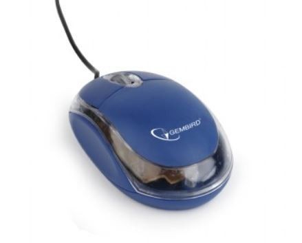 Gembird MUS-U-01-BT mysz optyczna USB, 1000 DPI, niebieska/przezroczysta