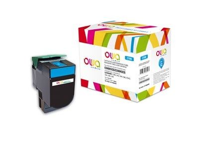 Armor Toner OWA do LEXMARK C540, 543, 544, 546, X543, X544, X546, X548, 2000 stron, C540H1CG, niebieska/cyan