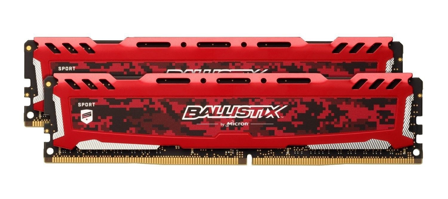 Crucial Pamięć DDR4 Ballistix Sport LT 16GB (2x8GB) 2666MHz CL16 1,2V Red