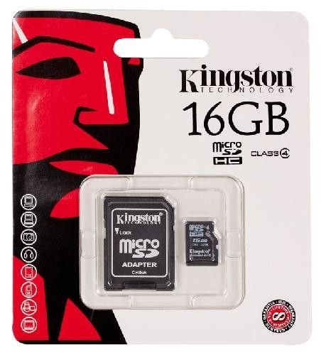 Kingston Karta pamięci microSDHC Class 4 16GB + Adapter SD