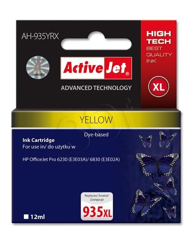 ActiveJet AH-935YRX Tusz (zamiennik HP 935XL C2P26AE; Premium; 12 ml; żółty)