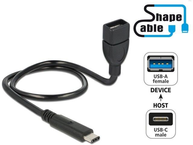 DeLOCK 83934 Delock Kabel Przedłużacz USB 2.0 Type-C (M) - USB AF 2.0 profilowany 50cm
