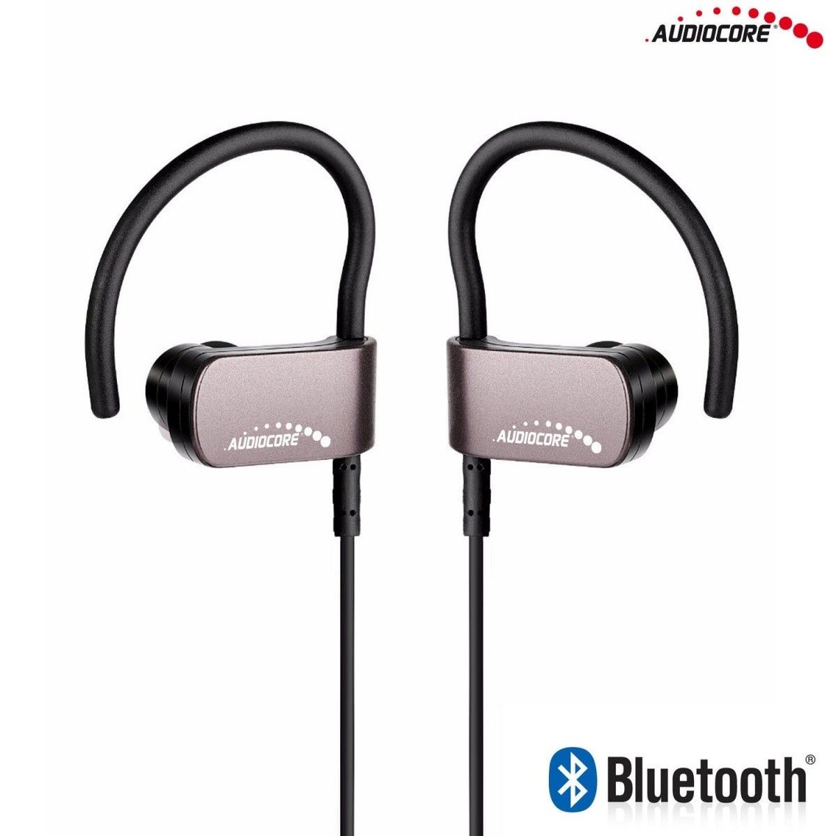 Audiocore Słuchawki sportowe Bluetooth V4.1 AC840 Srebrne CSR Apt-X