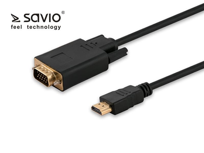 Savio SAVKABELCL-103 CL-103 Kabel HDMI - VGA Full HD 1,8 m