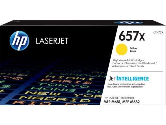 HP 657X LaserJet Original Toner Cartridge Yellow High Yield