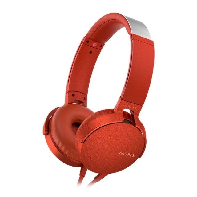 Sony MDR-XB550APR czerwone, mikrofon