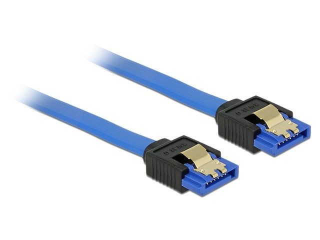 DeLOCK 84978 Delock kabel SATA 6 Gb/s prosty/prosty, 30cm, niebieski, złote zatrzaski