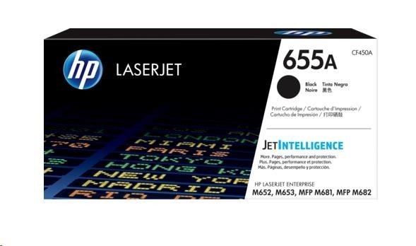 HP 655A Black Original LaserJet Toner Cartridge (CF450A) (12,500 pages)