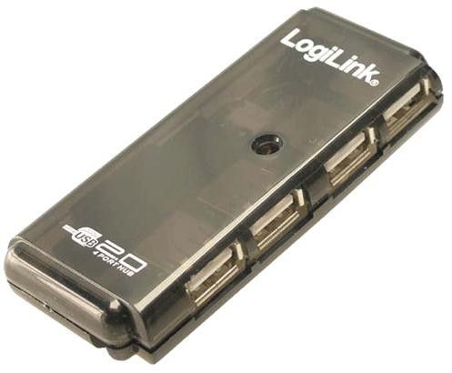 LogiLink 4-Port | 4-Port USB 2.0 Hub, 480 | Mbit/s, Black, CE, FCC, RoHS, USB 2.0