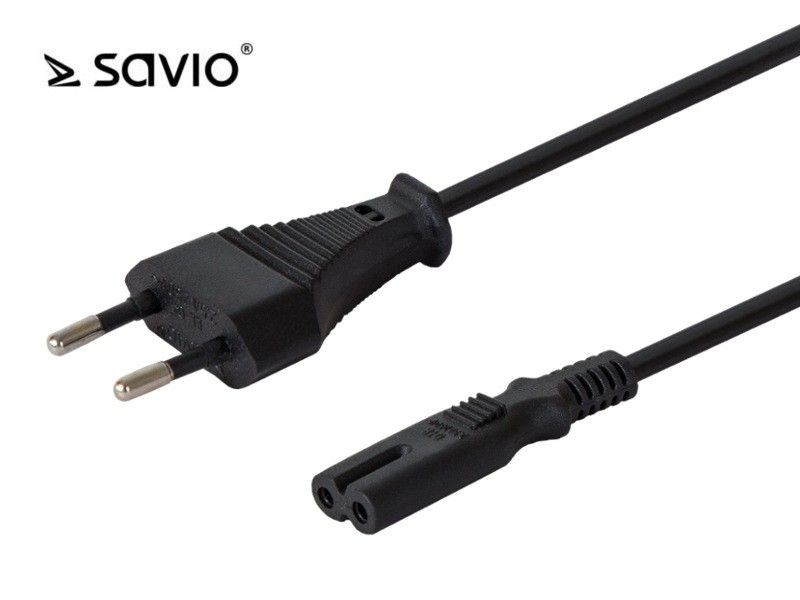 Savio Kabel zasilający CL-105 płaski ósemka 2pin, 3m