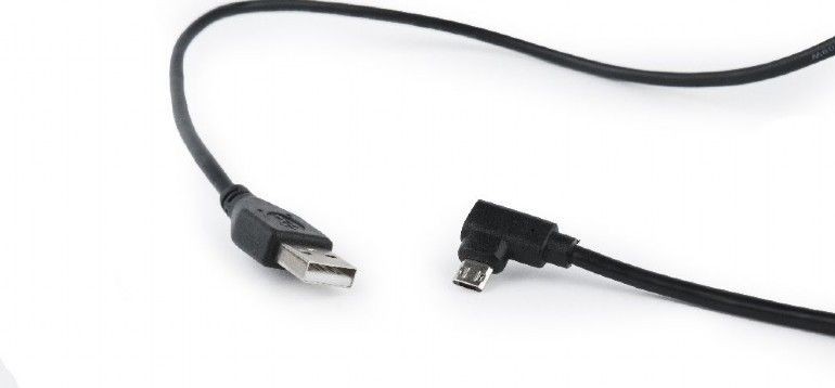 Gembird CCB-USB2-AMmDM90-6 kabel kątowy dwustronny micro USB do USB 2.0 AM 1.8M, czarny, blister