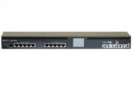 MikroTik Router bezprzewodowy RB2011UAS-RM (CPU 600Mhz) 128MB RAM, 5 xGigabit LAN, 5 x Fast Ethernet LAN, 1 x SFP, microUSB, PoE, RouterOS L5