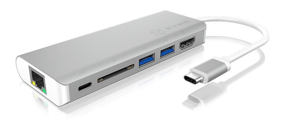 RaidSonic Technology IB-DK4034-CPD Stacja Dokująca USB Type-C dla laptopów 2xUSB 3.0 1xRJ45 1xUSB Type-C