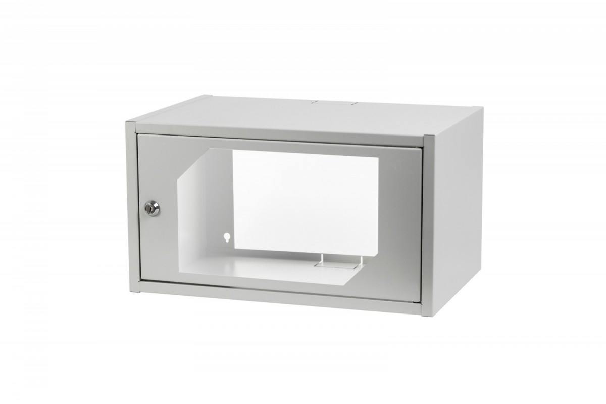 Assmann Szafa krosowa wisząca 19' 6U rack 550x350, drzwi szyba, niedzielona, złożona, nośność 30kg, szara