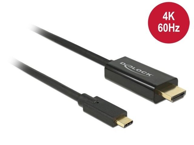 DeLOCK Kabel USB-C -> HDMI M/M 1m (tryb alternatywny DP) 4K 30 Hz Czarny