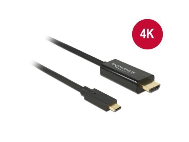 DeLOCK Kabel USB-C -> HDMI M/M 2m (tryb alternatywny DP) 4K 30Hz Czarny