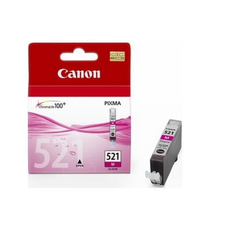 Canon CARTRIDGE CLI-521M purpurový pro iP3600, iP4600, iP4700, MP540, MP550,560, MP620,630,640, MP980,990 (470 str.)