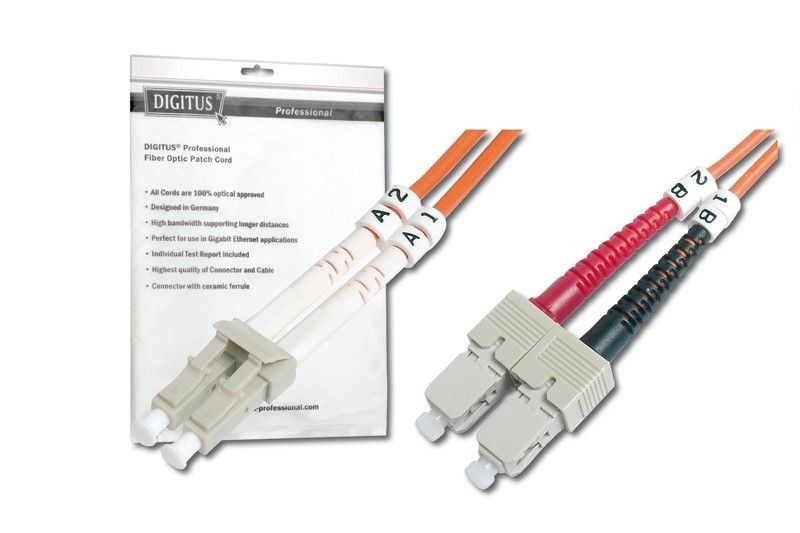 Digitus DK-2532-02 światłowód krosowy, duplex MM 50/125 OM2 LC-SC, 2m, 15 LGW