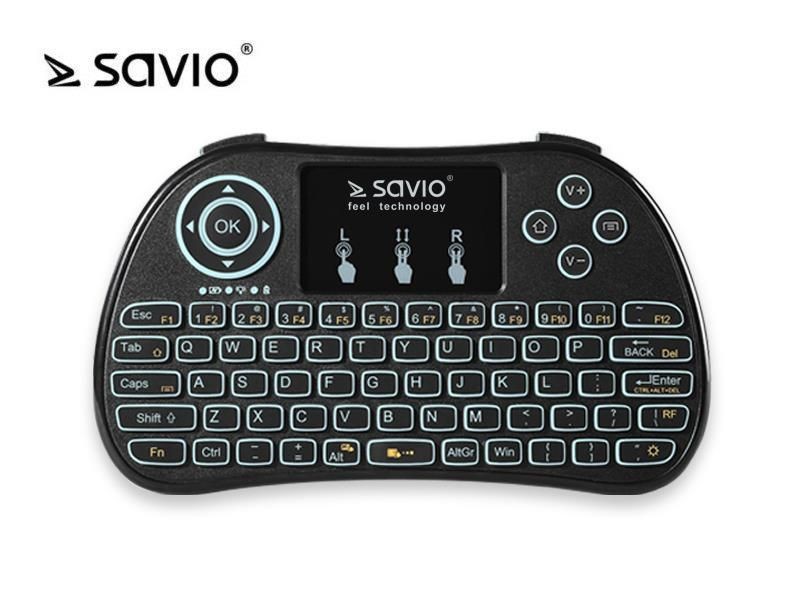 Savio Klawiatura bezprzewodowa KW-01 do TV Box, Smart TV, PS3, XBOX360, PC