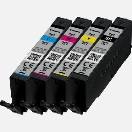 Canon Tintenbehälter CLI-581 BK/C/M/Y - 4er Pack - Schwarz, Gelb, Cyan, Magenta Beim Einsatz der mit original Fotopapier sorgen diese Tinten dank ChromaLife 100 System für la