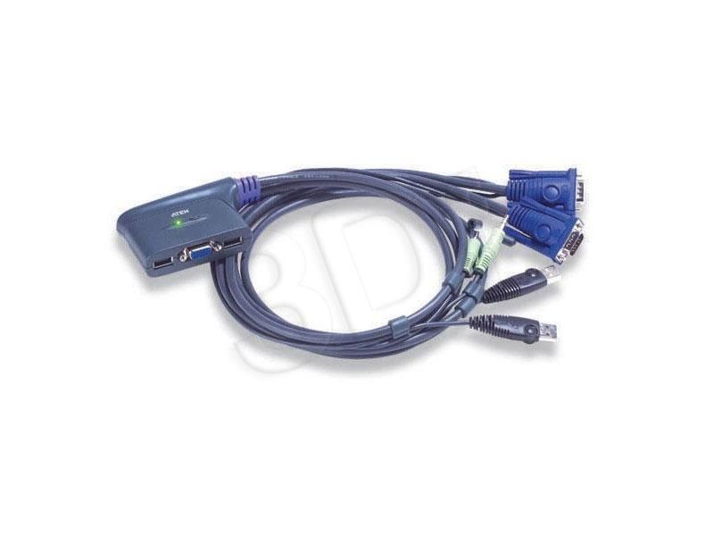 Aten přepínač KVM 2-port VGA KVMP USB2.0, mini, audio, 1,8m kabely