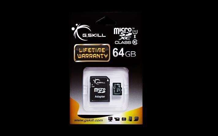 GSkill Karta pamięci Micro SDXC 64GB Class 10 UHS-I + Adapter