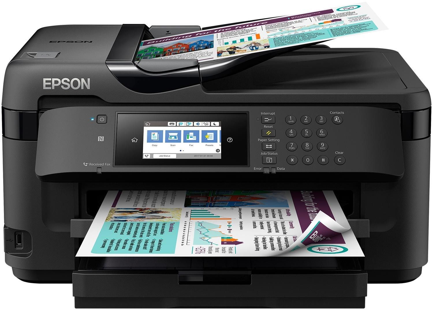 Epson WorkForce WF-7710DWF - Multifunktionsdrucker - Farbe Mit diesem hochwertigen 4-in-1-Multifunktionsgerät können Sie doppelseitig drucken, kopieren, scanne