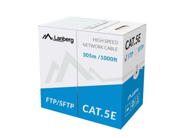 Lanberg Kabel LAN FTP 100Mb/s 305m drut cca szary
