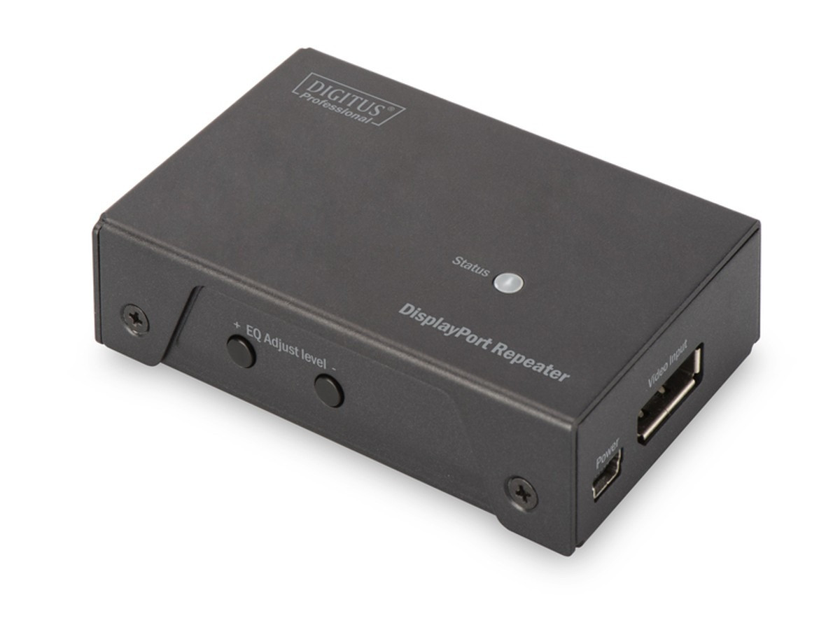 Digitus DS-52900 Wzmacniacz sygnału/Repeater DisplayPort do 7m/20m, 4096x2160p 4K UHD 3D, HDCP