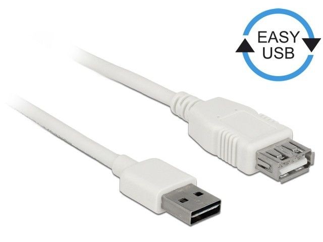 DeLOCK Kabel USB AM-AF 2.0 2m biały Easy USB